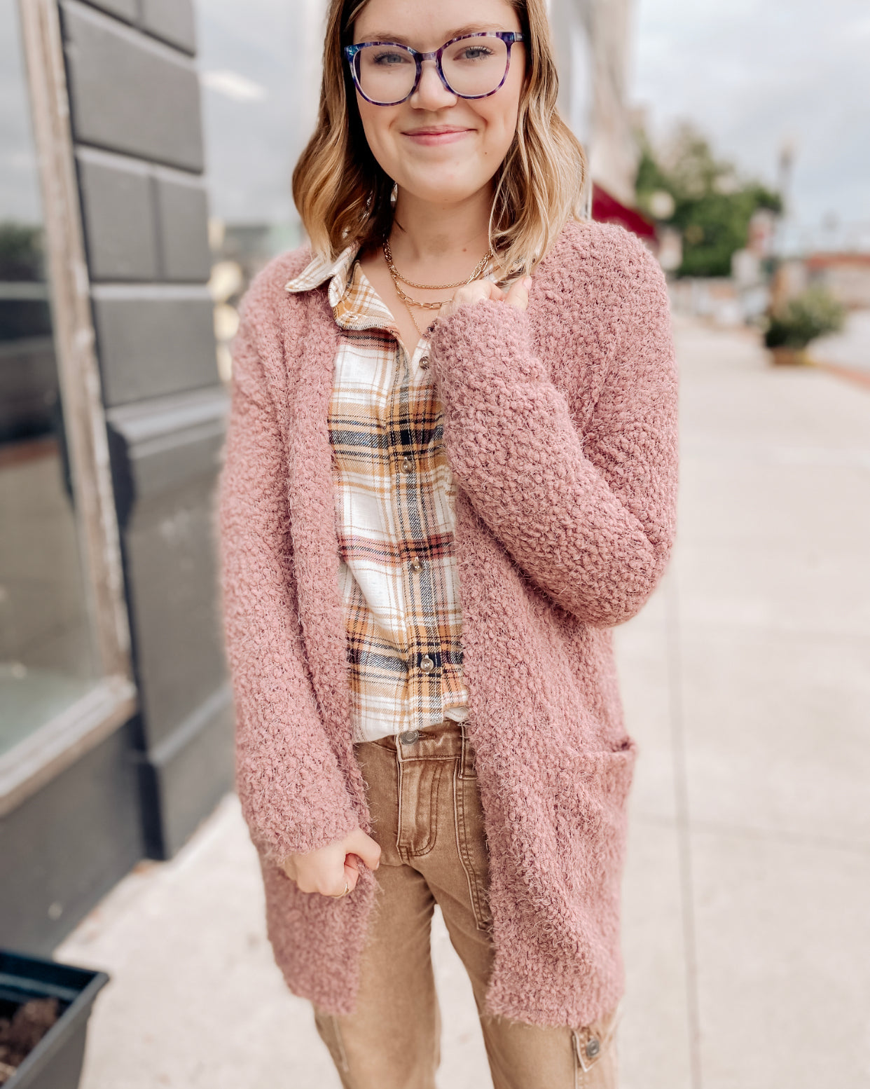 All About You Mauve Popcorn Sweater