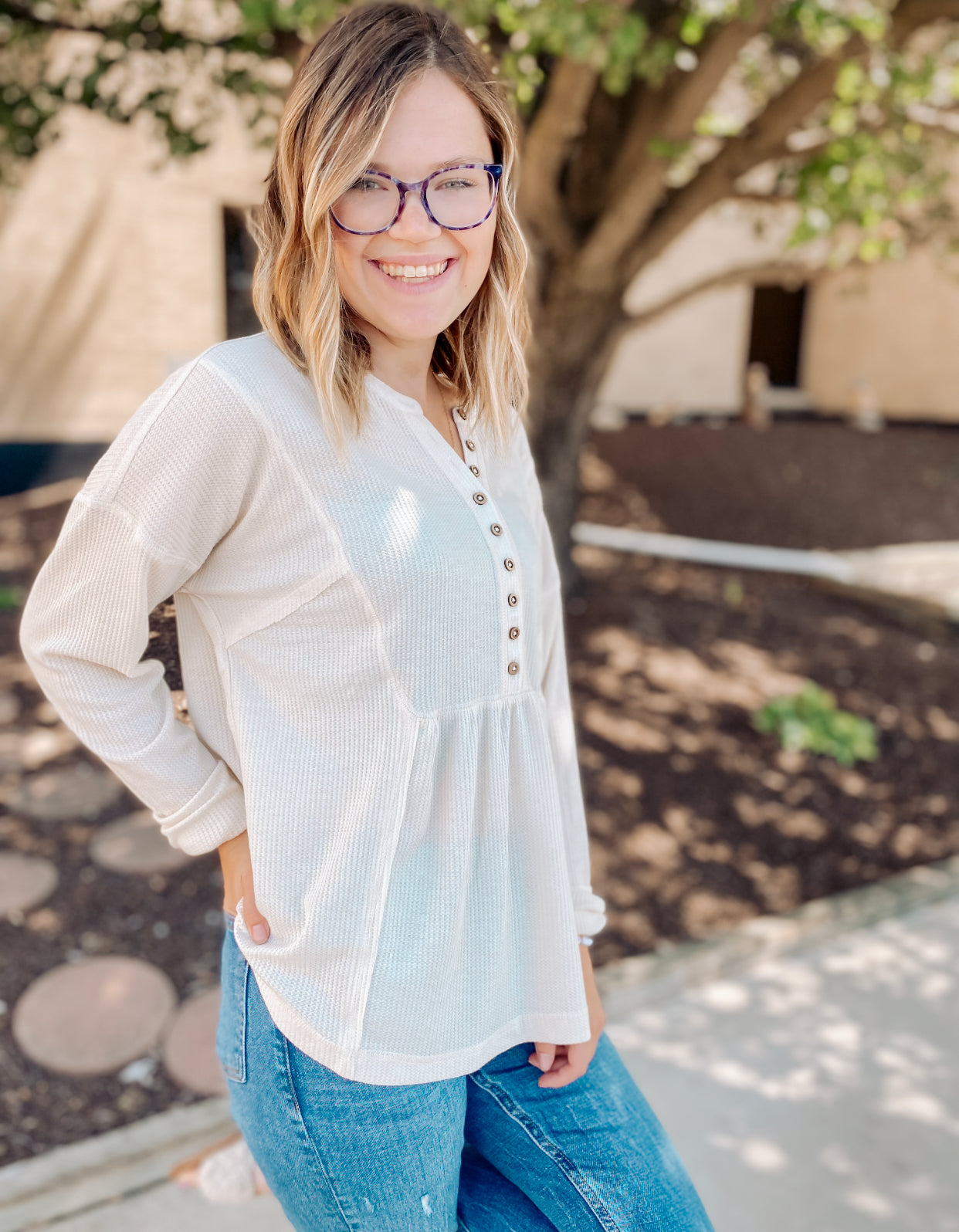 Wonderful Hearts Cream Blouse