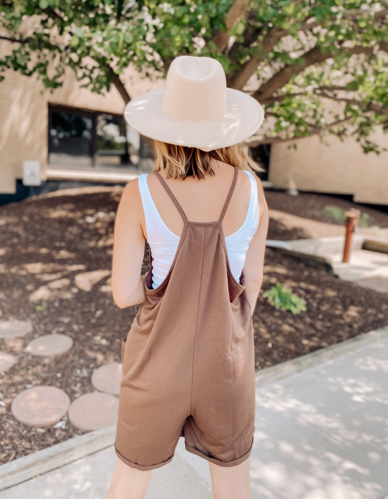 Winding Autumn Roads Romper- Mocha