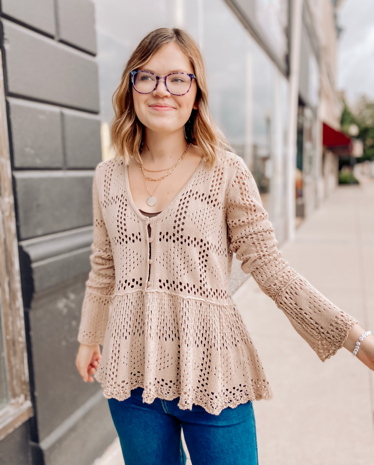 Oh So Lovely Almond Detailed Sweater