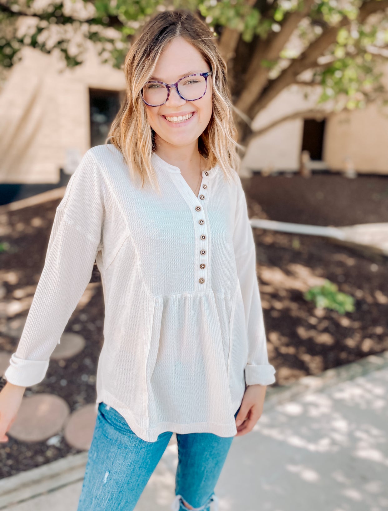 Wonderful Hearts Cream Blouse