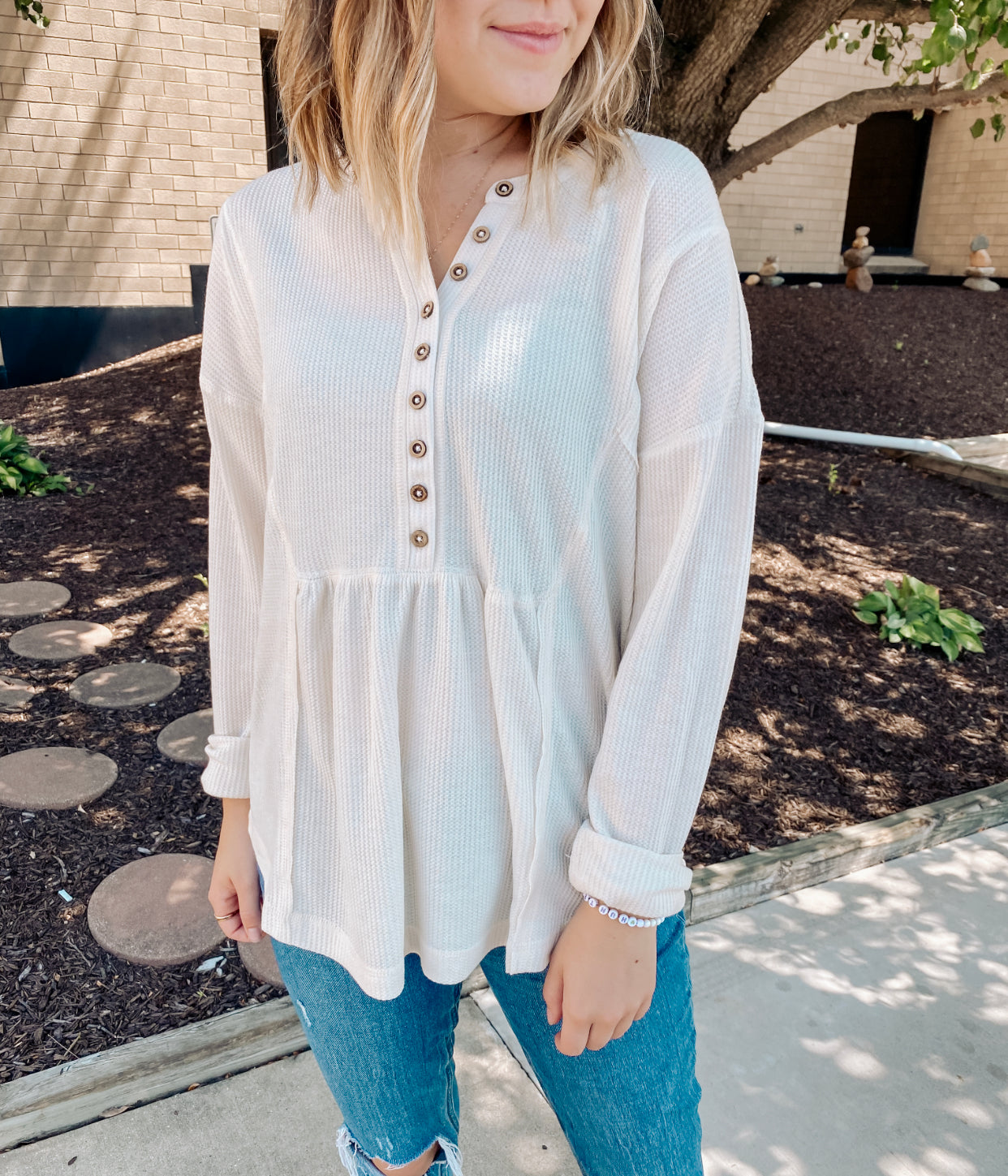 Wonderful Hearts Cream Blouse