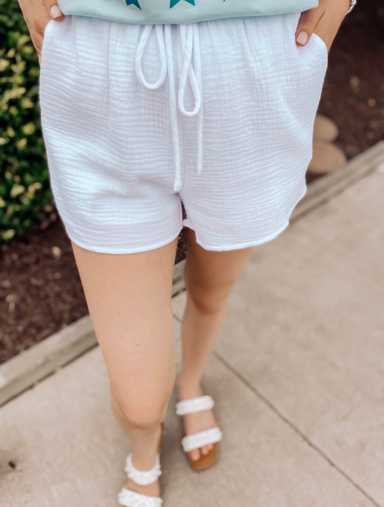 Look My Way White Ruffle Shorts