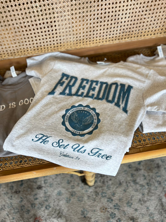 Freedom He Sets Us Free Graphic Tee