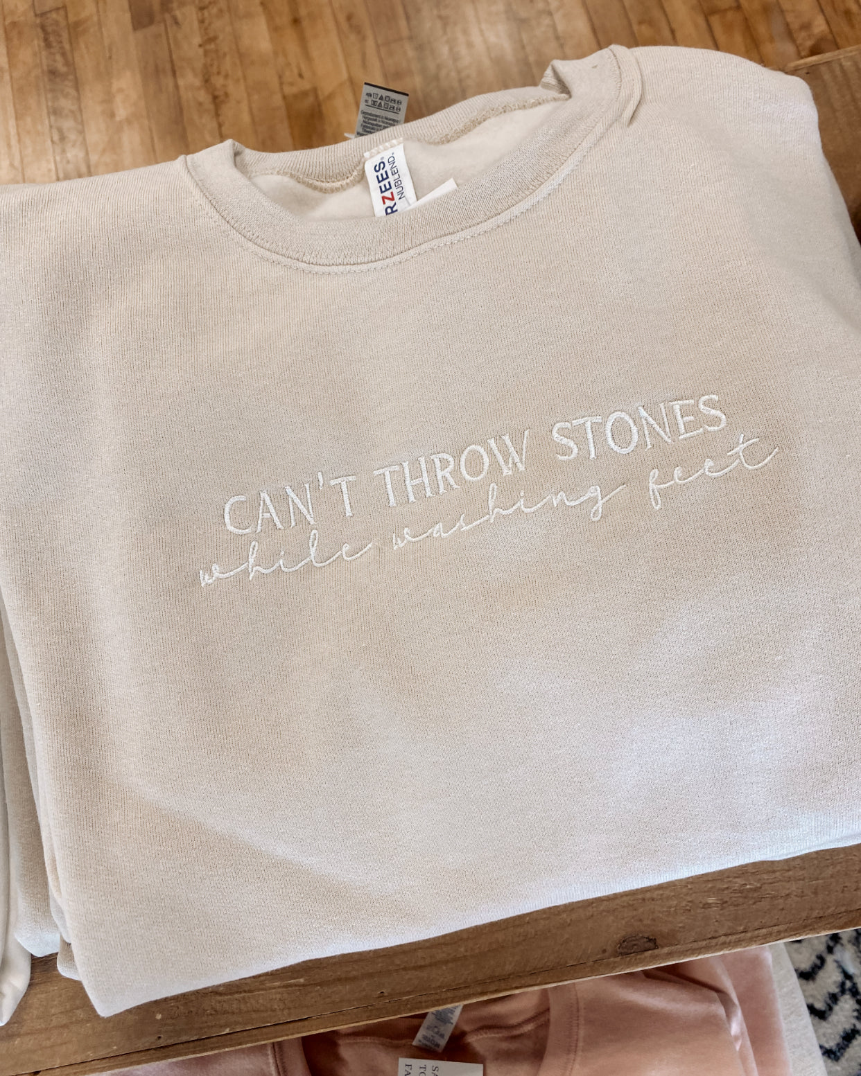 Can't Throw Stones While Washing Feet Crewneck