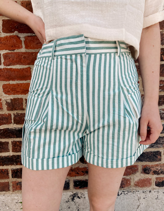 Catch Me In The Sea Striped Shorts