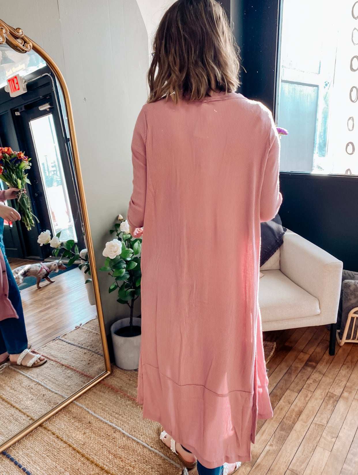 Shine Your Brightest Long Cardigan- Rose