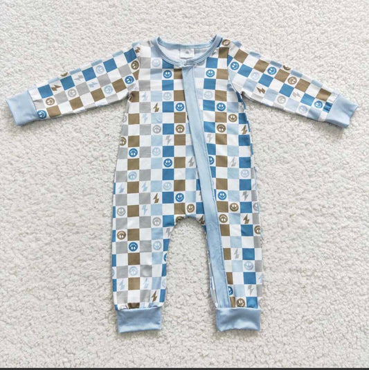 Styled Blue Checkered Little Zippy