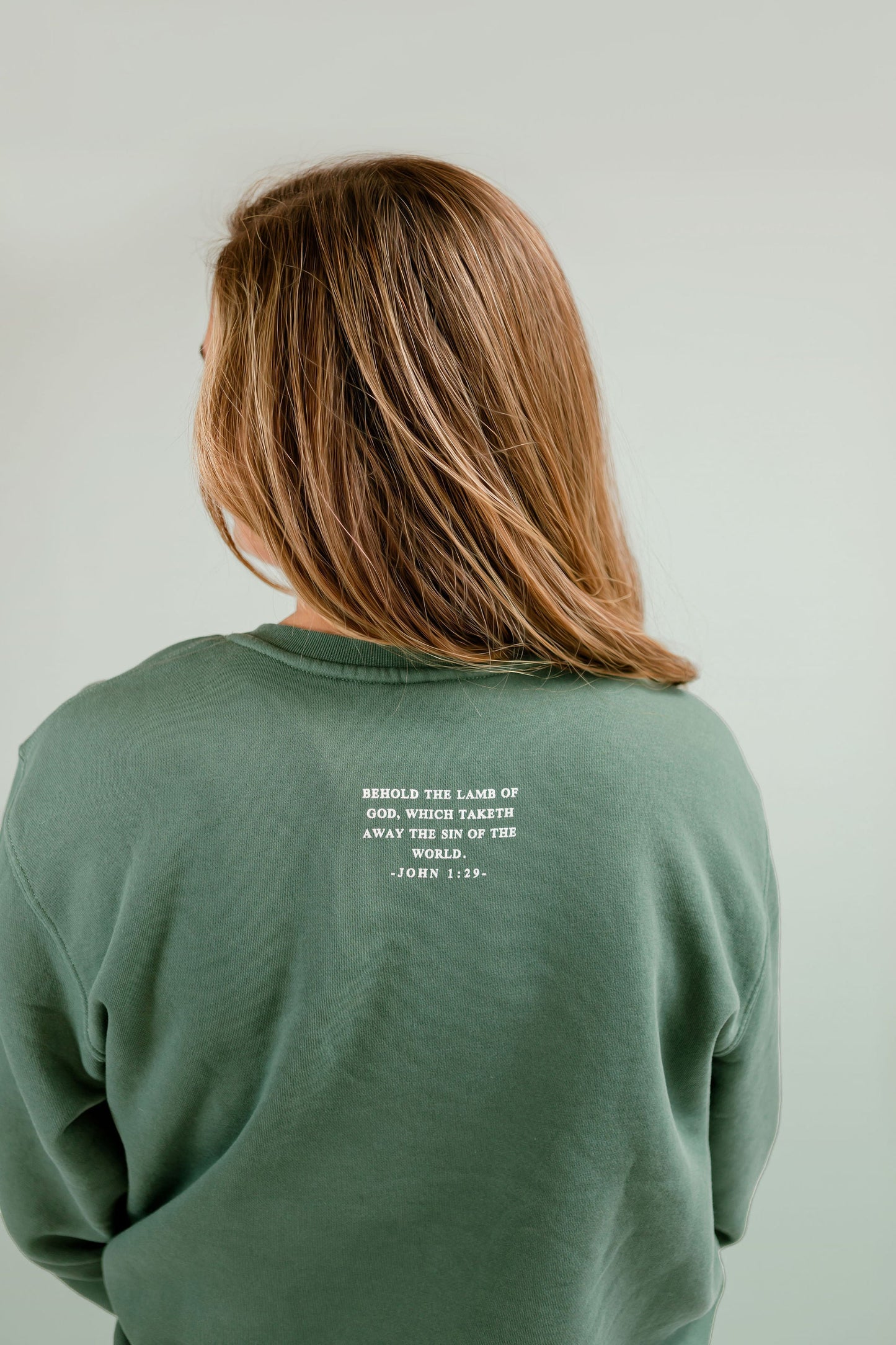 Worthy Is The Lamb Comfort Color Long Sleeve Easter Tee in Peach- ONLINE ONLY