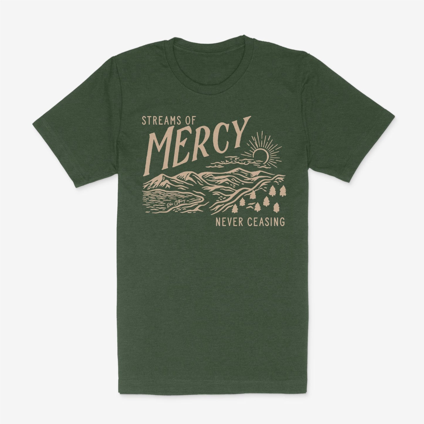 Streams Of Mercy Christian Tee in Forest- ONLINE ONLY
