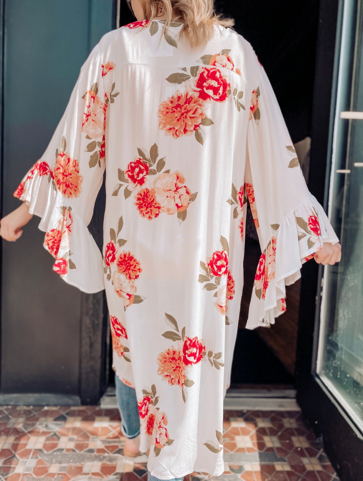 I am Compassionate Floral Kimono