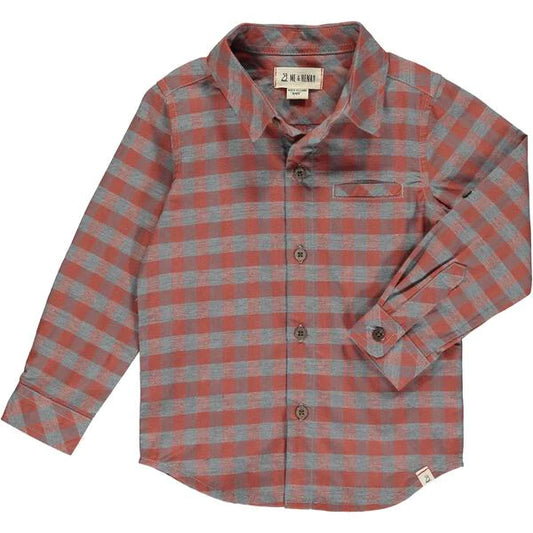 Atwood Plaid Button Down- Grey/Rust