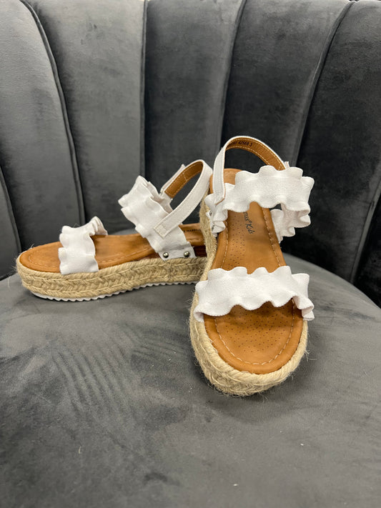 Tasha White Kids Sandals