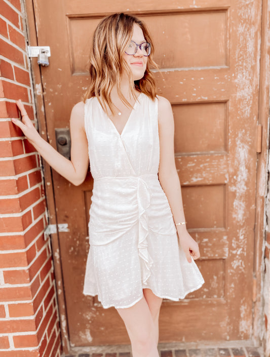 Sparks Fly Ivory Detailed Dress