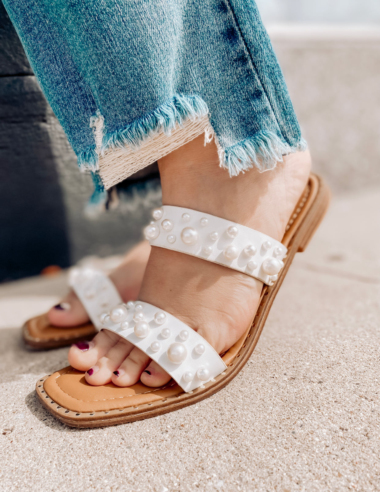 Aria Pearl Studded Sandal