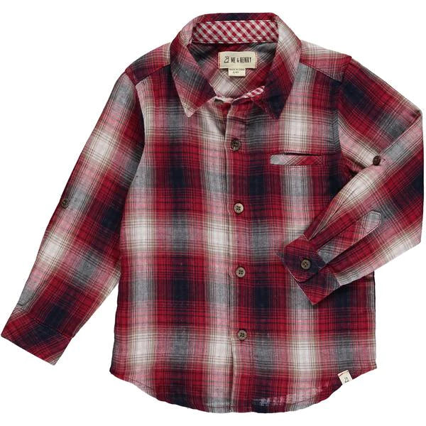 Atwood Plaid Button Down-Red