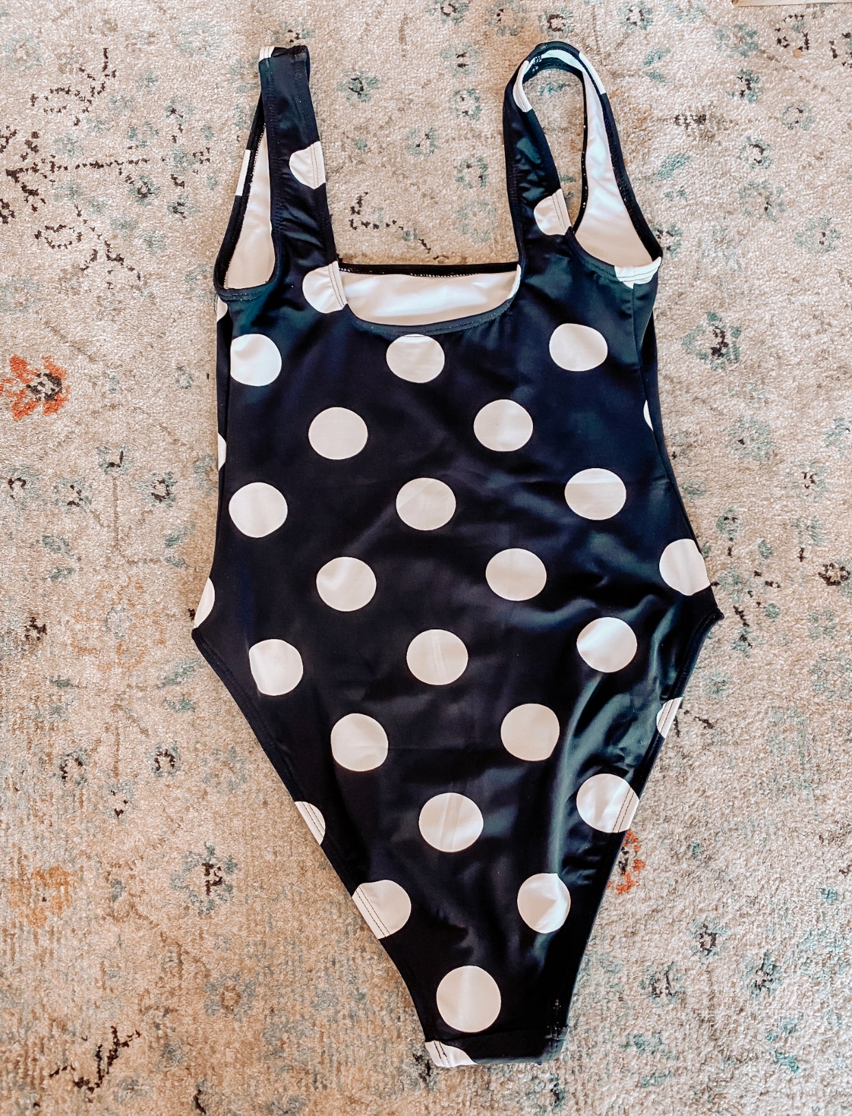 Black Polka Dot One-Piece Swimsuit