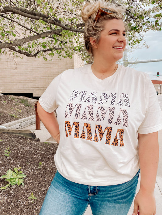 MAMA Leopard Detailed Tee